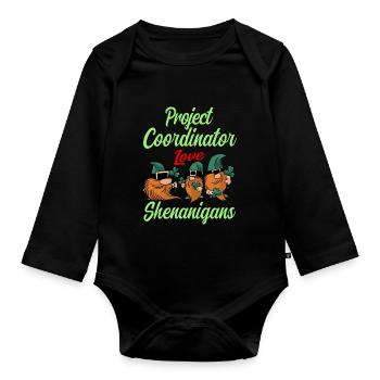 Coordonnatrice de projet Fête de la Saint-Patrick - Body Bébé bio manches longues - noir - Devant