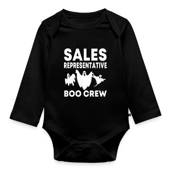 Sales Representative Boo Crew Halloween - Organic Longsleeve Baby Bodysuit - black - Front