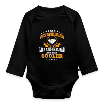 Funny Sales Rep Dad - Organic Longsleeve Baby Bodysuit - black - Front