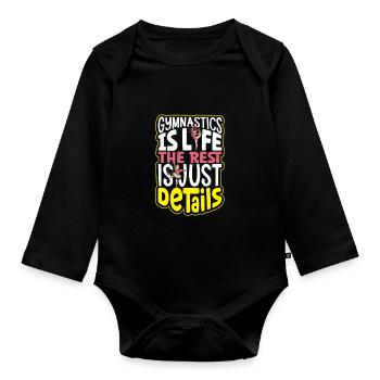 Gymnastik Turnerin Mädchen Tumbler Tumbler - Baby Bio-Langarm-Body - Schwarz - Vorne
