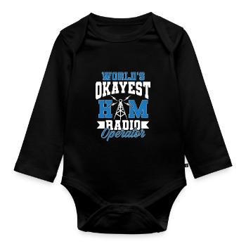 Signal Network World's Okayest Ham Radio Operator - Baby Bio-Langarm-Body - Schwarz - Vorne