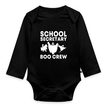Schulsekretär Boo Crew Für Halloween - Baby Bio-Langarm-Body - Schwarz - Vorne
