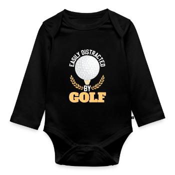 Leicht vom Golf abgelenkt - Baby Bio-Langarm-Body - Schwarz - Vorne