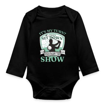 Funny Golf Humor Golf Player - Organic Longsleeve Baby Bodysuit - black - Front