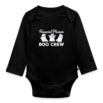 Planificateur financier Boo Crew Halloween - Body Bébé bio manches longues - noir - Devant