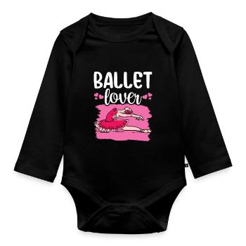 Ballet Lover Ballet Danseuse Ballerine Hobby - Body Bébé bio manches longues - noir - Devant