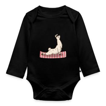 Yoga Lama - Organic Longsleeve Baby Bodysuit - black - Front