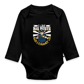 Police Cop Officer Police Office - Baby Bio-Langarm-Body - Schwarz - Vorne