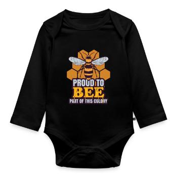 Proud To Be Part Of This Colony - Organic Longsleeve Baby Bodysuit - black - Front