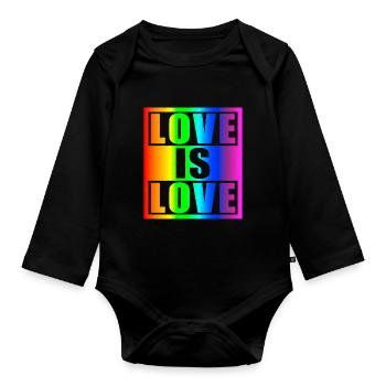 Love is love - Baby Bio-Langarm-Body - Schwarz - Vorne