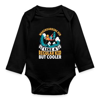 Wakeboarding Kid Like A Regular Kid But Cooler - Organic Longsleeve Baby Bodysuit - black - Front