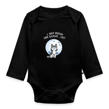 Wolf Animal Wolves Funny Wolf - Organic Longsleeve Baby Bodysuit - black - Front
