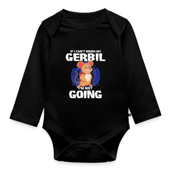 Gerbil Mouse Gift - Organic Longsleeve Baby Bodysuit - black - Front
