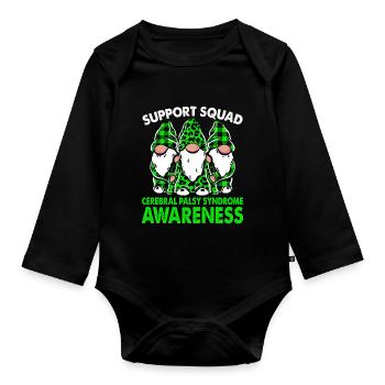 Support Squad Cerebral palsy syndrome - Organic Longsleeve Baby Bodysuit - black - Front