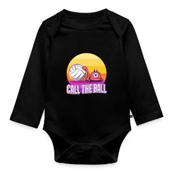 Call the ball volleyball - Organic Longsleeve Baby Bodysuit - black - Front