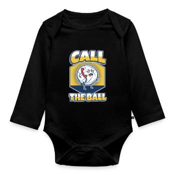 Call the ball volleyball - Organic Longsleeve Baby Bodysuit - black - Front