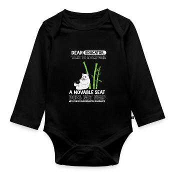 Panda Kita Kindergarten 2023 - Baby Bio-Langarm-Body - Schwarz - Vorne