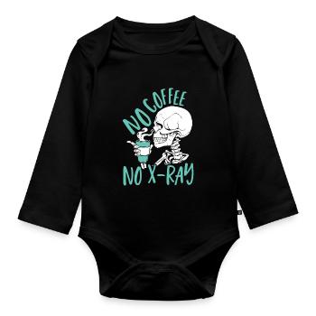 Pas de café Pas de radiographie Rad Tech - Body Bébé bio manches longues - noir - Devant