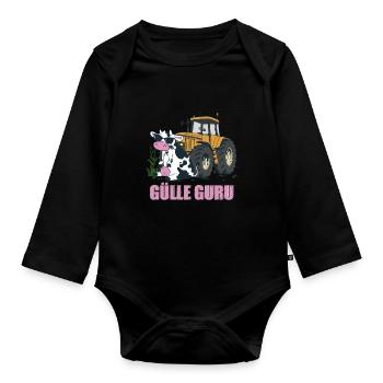 Gülle Guru - Baby Bio-Langarm-Body - Schwarz - Vorne