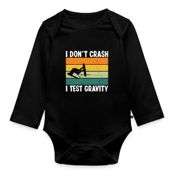 Water Skiing Wakeboarder - Organic Longsleeve Baby Bodysuit - black - Front