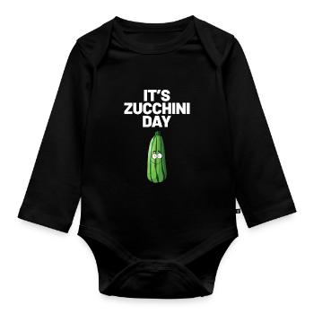Courgette - Organic Longsleeve Baby Bodysuit - black - Front