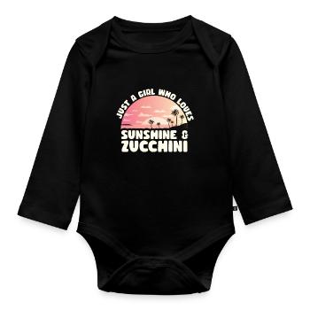 Courgette - Organic Longsleeve Baby Bodysuit - black - Front