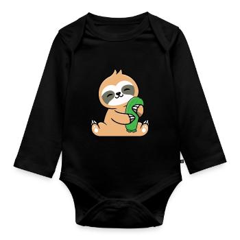 Courgette - Organic Longsleeve Baby Bodysuit - black - Front