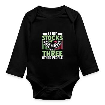 Traders boursiers, traders Forex, trading investisseur - Body Bébé bio manches longues - noir - Devant