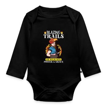 Welder Funny Funny Sweat Gift - Organic Longsleeve Baby Bodysuit - black - Front