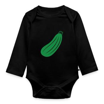 Courgette - Body Bébé bio manches longues - noir - Devant
