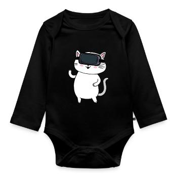 Cadeau VR de réalité virtuelle - Body Bébé bio manches longues - noir - Devant