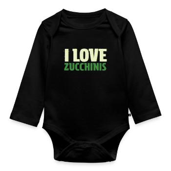 Courgette - Organic Longsleeve Baby Bodysuit - black - Front