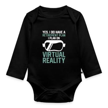 Cadeau VR de réalité virtuelle - Body Bébé bio manches longues - noir - Devant