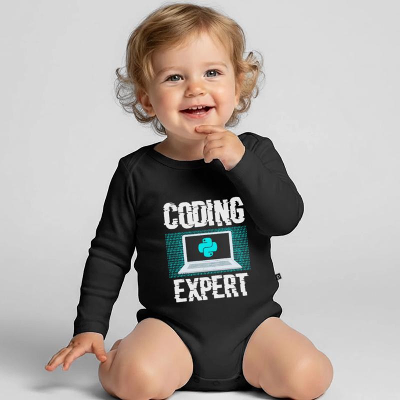 Coding Expert Coder Programming Programmer Organic Longsleeve Baby Bodysuit