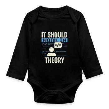 In Der Theorie Sollte Es Funktionieren Code Coding - Baby Bio-Langarm-Body - Schwarz - Vorne