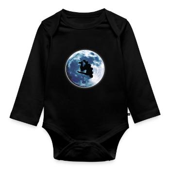 Parkour Mond - Baby Bio-Langarm-Body - Schwarz - Vorne