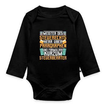 Steuerberater Meister des Steuerrechts - Baby Bio-Langarm-Body - Schwarz - Vorne