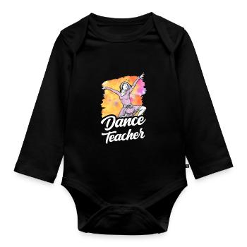 Professeur de danse Cours de danse Professeur de danse École de danse - Body Bébé bio manches longues - noir - Devant