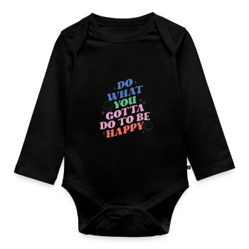 Inspirational Motivational Quotes Sayings - Organic Longsleeve Baby Bodysuit - black - Front