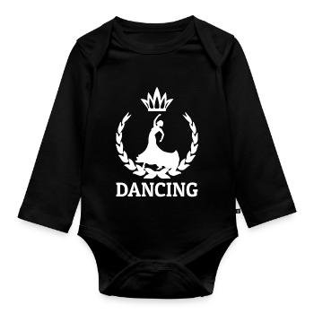 Dancing Dance Music - Organic Longsleeve Baby Bodysuit - black - Front