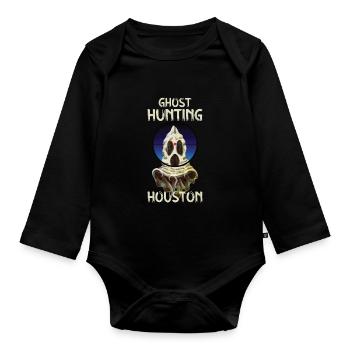 Paranormal Investigator Houston Ghost Hunter Ghost - Organic Longsleeve Baby Bodysuit - black - Front
