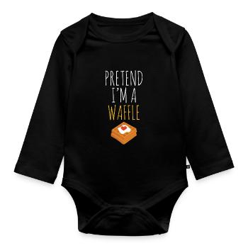 Faire semblant d’être une gaufre - Body Bébé bio manches longues - noir - Devant