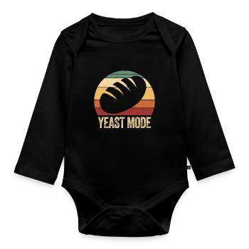 Weinlese-Hefe-Modus - Baby Bio-Langarm-Body - Schwarz - Vorne