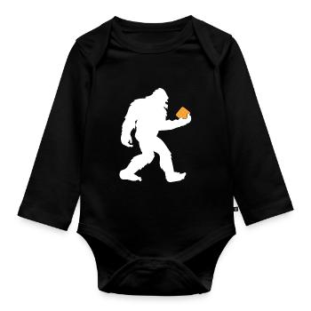 Gaufre Bigfoot - Body Bébé bio manches longues - noir - Devant