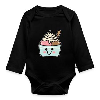 Froyo - Baby Bio-Langarm-Body - Schwarz - Vorne