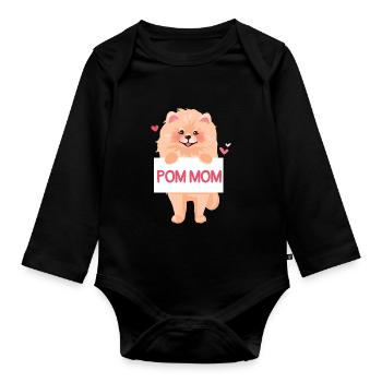 Pom Mom Poméranie Poméranie Poméranie Poméranie Poméranie Poméranie Poméranie - Body Bébé bio manches longues - noir - Devant