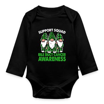 Support Squad Bile Duct Cancer Awareness Month - Organic Longsleeve Baby Bodysuit - black - Front
