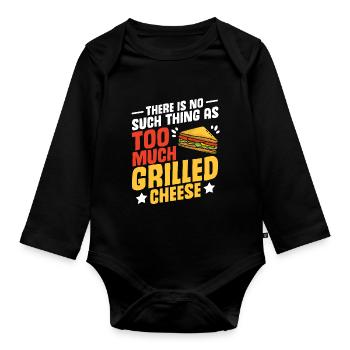 Love Grilled Cheese Men Women - Baby Bio-Langarm-Body - Schwarz - Vorne