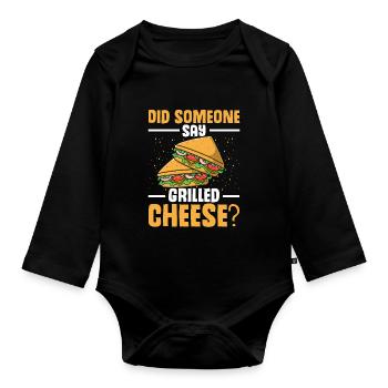 Love Grilled Cheese Men Women - Baby Bio-Langarm-Body - Schwarz - Vorne