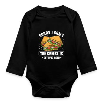 Love Grilled Cheese Men Women - Baby Bio-Langarm-Body - Schwarz - Vorne
